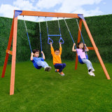 Sportspower™ Kingston Wooden Swing Set With 2 Height Adjustable